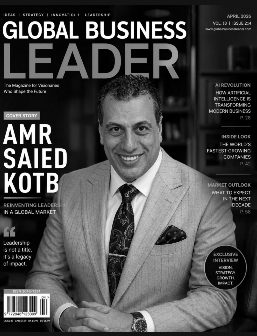 AMR SAIED KOTB — Global Vision Magazine Cover